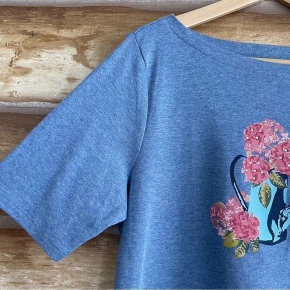 Croft & Barrow embellished floral boat neck tee size XL - Picture 5 of 9